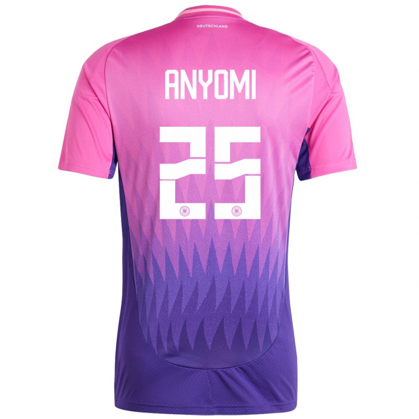 Kandiny Damen Deutschland Nicole Anyomi #25 Pink Lila Auswärtstrikot Trikot 24-26 T-Shirt