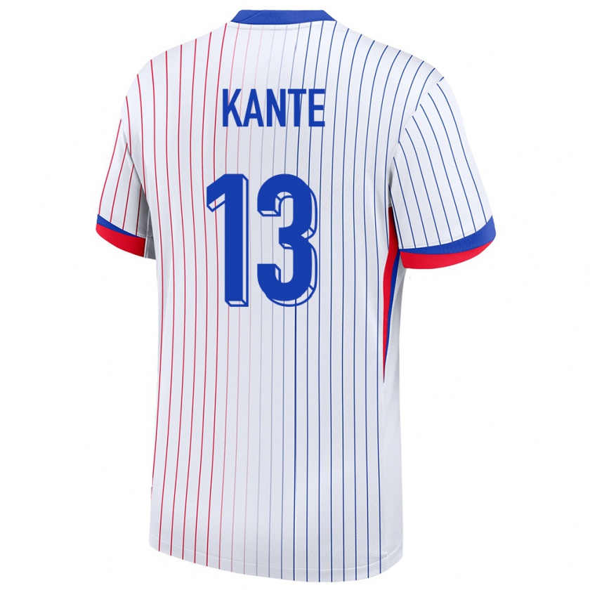 Kandiny Damen Frankreich N Golo Kante #13 Weiß Auswärtstrikot Trikot 24-26 T-Shirt