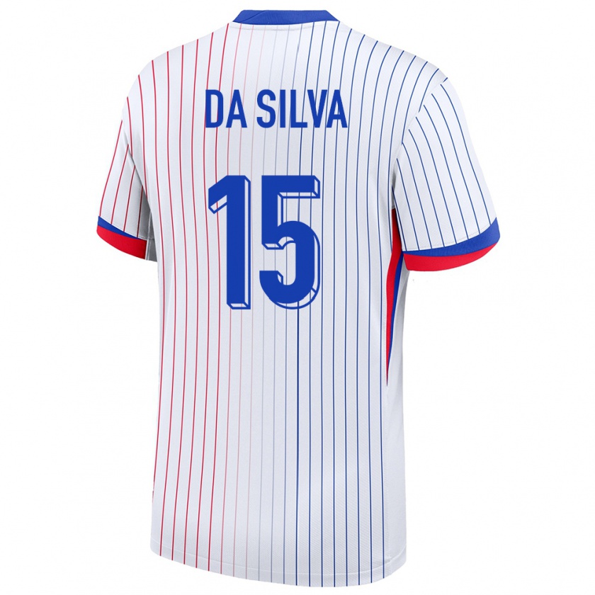 Kandiny Damen Frankreich Florent Da Silva #15 Weiß Auswärtstrikot Trikot 24-26 T-Shirt