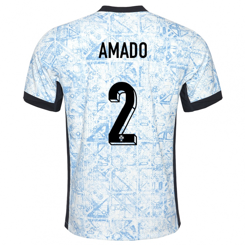 Kandiny Damen Portugal Catarina Amado #2 Cremeblau Auswärtstrikot Trikot 24-26 T-Shirt