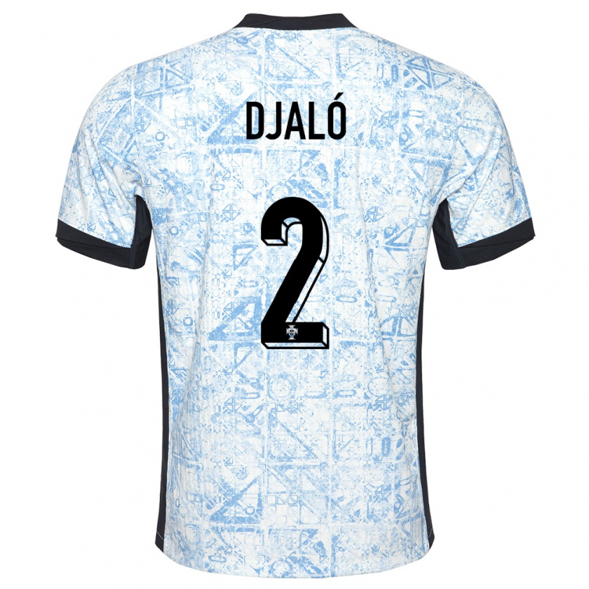 Kandiny Damen Portugal Tiago Djalo #2 Cremeblau Auswärtstrikot Trikot 24-26 T-Shirt