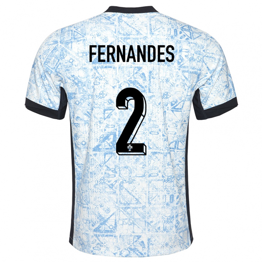 Kandiny Damen Portugal Martim Fernandes #2 Cremeblau Auswärtstrikot Trikot 24-26 T-Shirt