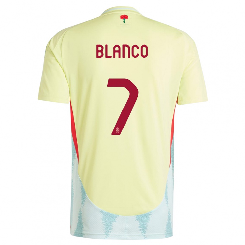 Kandiny Damen Spanien Fabio Blanco #7 Gelb Auswärtstrikot Trikot 24-26 T-Shirt