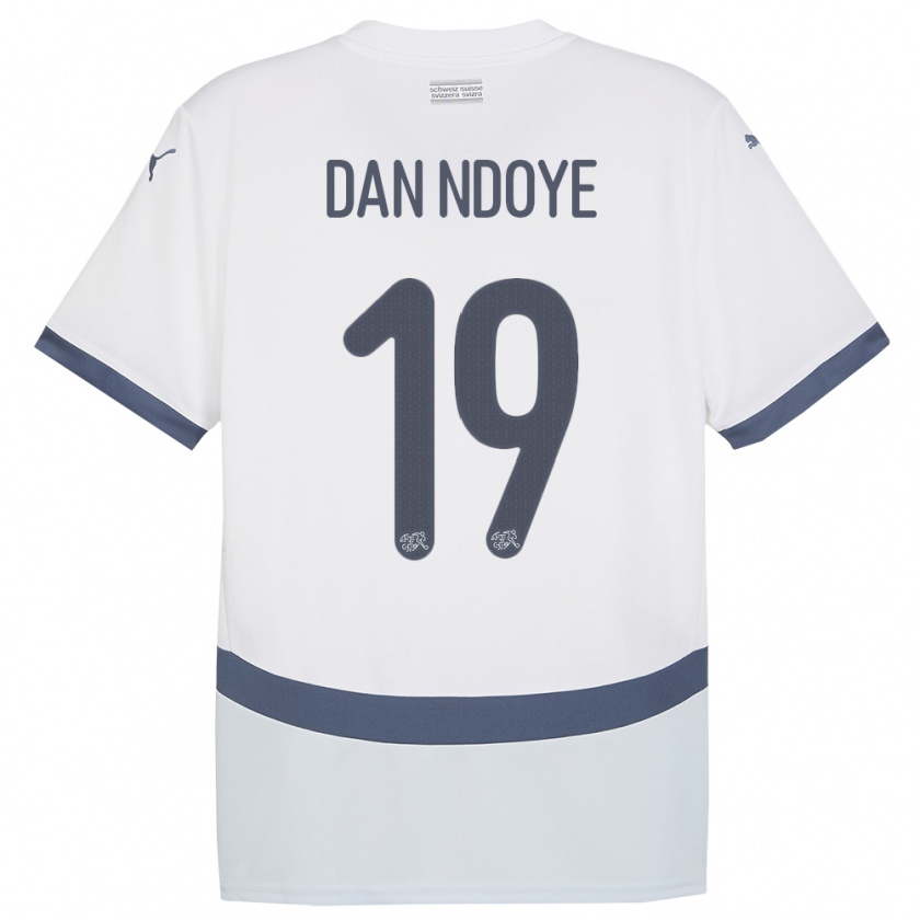 Kandiny Damen Schweiz Dan Ndoye #19 Weiß Auswärtstrikot Trikot 24-26 T-Shirt
