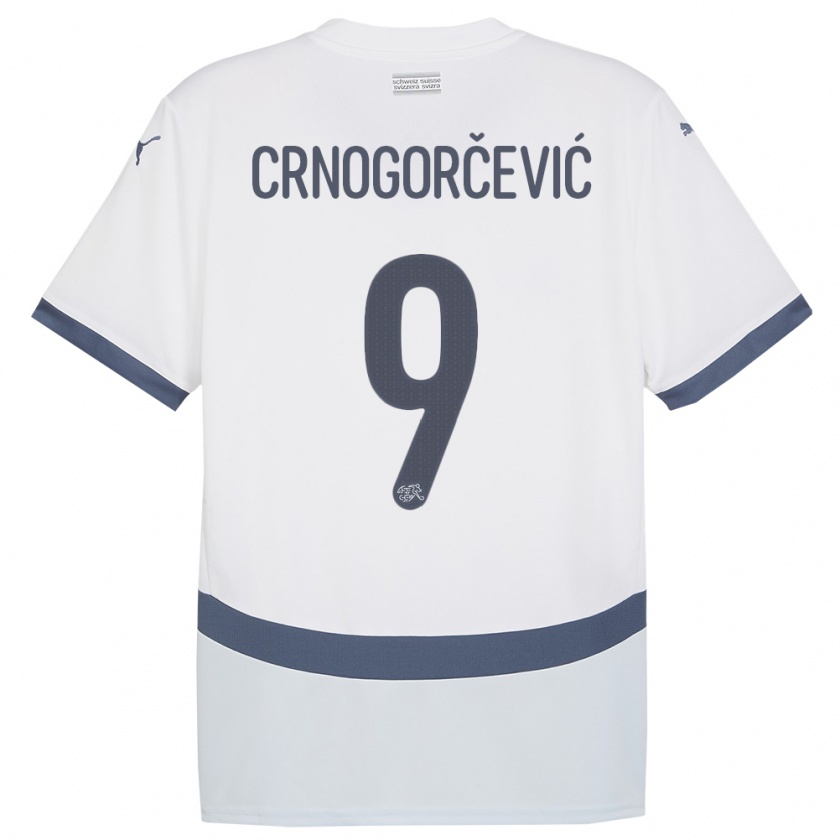 Kandiny Damen Schweiz Ana Maria Crnogorcevic #9 Weiß Auswärtstrikot Trikot 24-26 T-Shirt