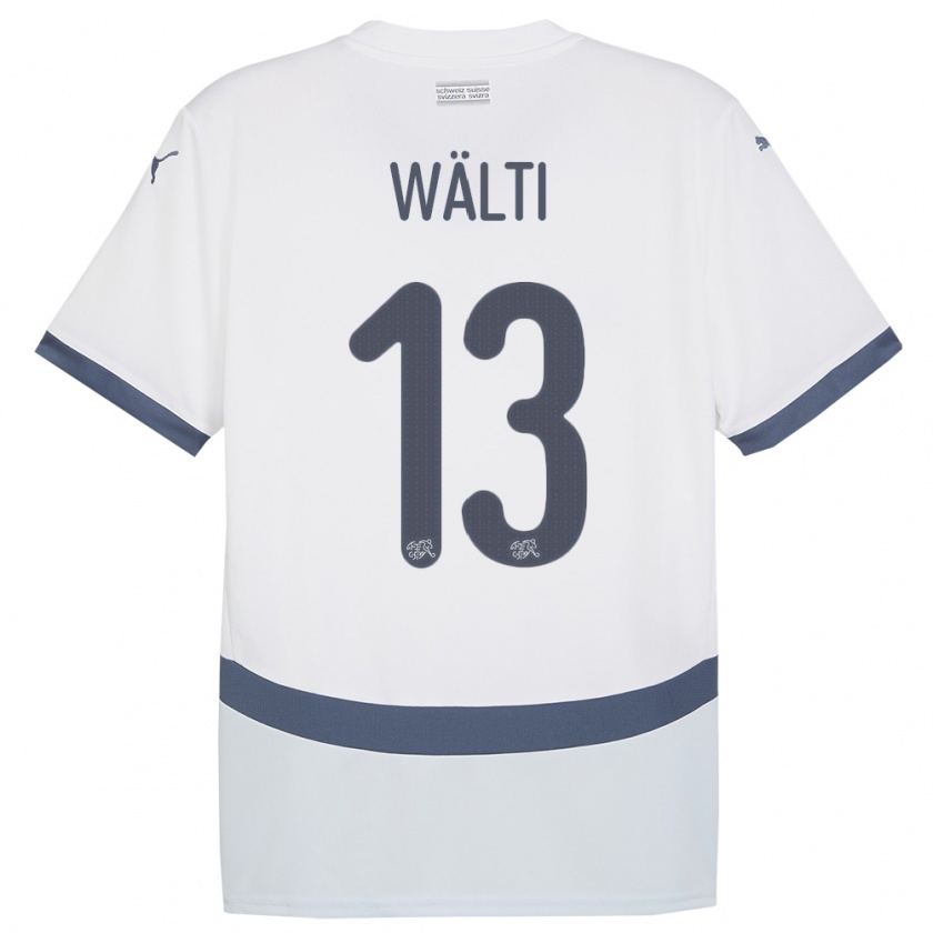 Kandiny Damen Schweiz Lia Walti #13 Weiß Auswärtstrikot Trikot 24-26 T-Shirt