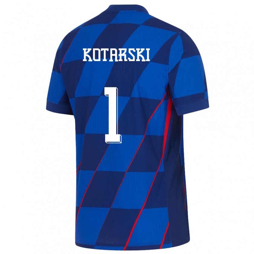 Kandiny Damen Kroatien Dominik Kotarski #1 Blau Auswärtstrikot Trikot 24-26 T-Shirt