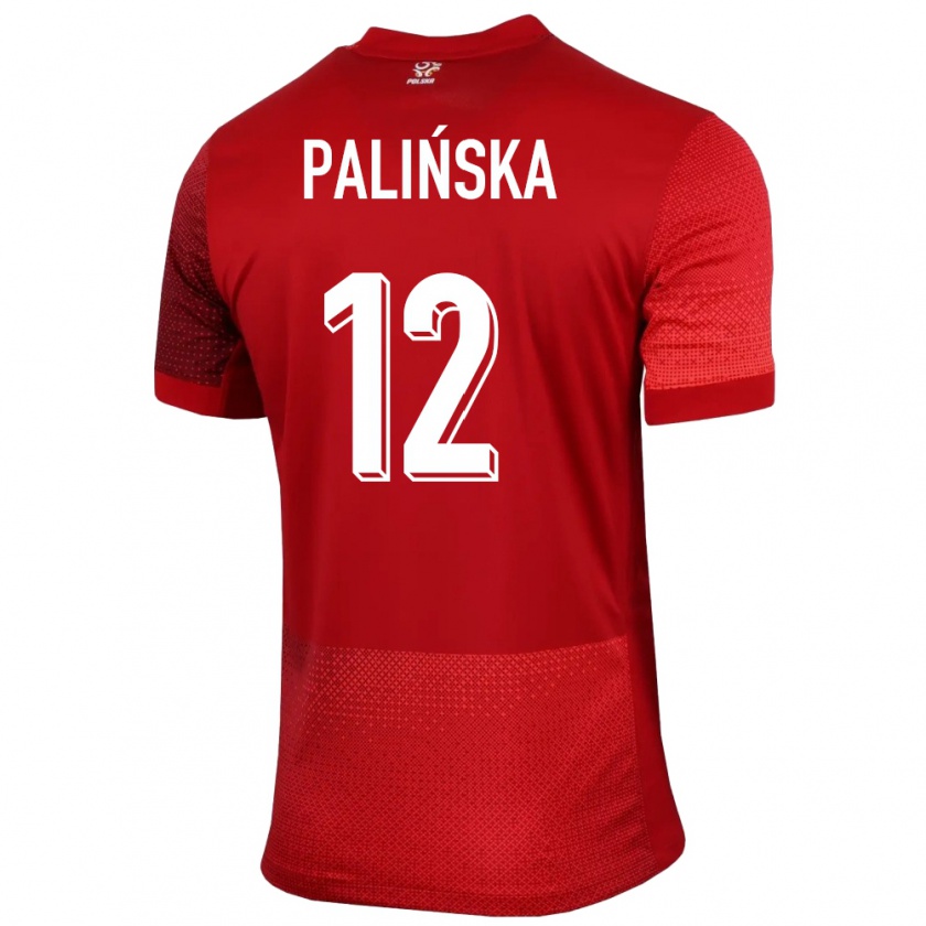 Kandiny Damen Polen Anna Palinska #12 Rot Auswärtstrikot Trikot 24-26 T-Shirt