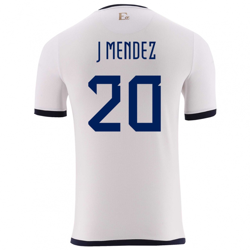 Kandiny Damen Ecuador Jhegson Mendez #20 Weiß Auswärtstrikot Trikot 24-26 T-Shirt