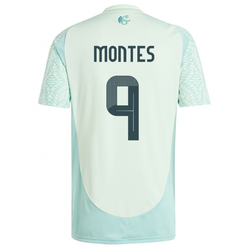 Kandiny Damen Mexiko Cesar Montes #9 Leinengrün Auswärtstrikot Trikot 24-26 T-Shirt