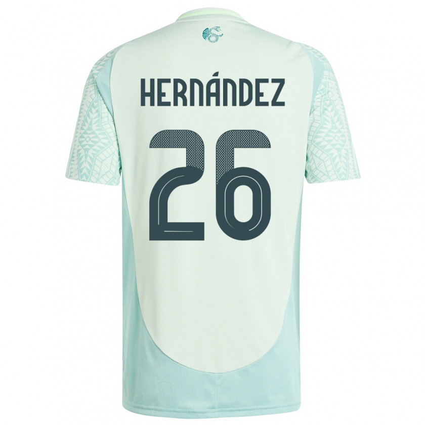 Kandiny Damen Mexiko Nicolette Hernandez #26 Leinengrün Auswärtstrikot Trikot 24-26 T-Shirt