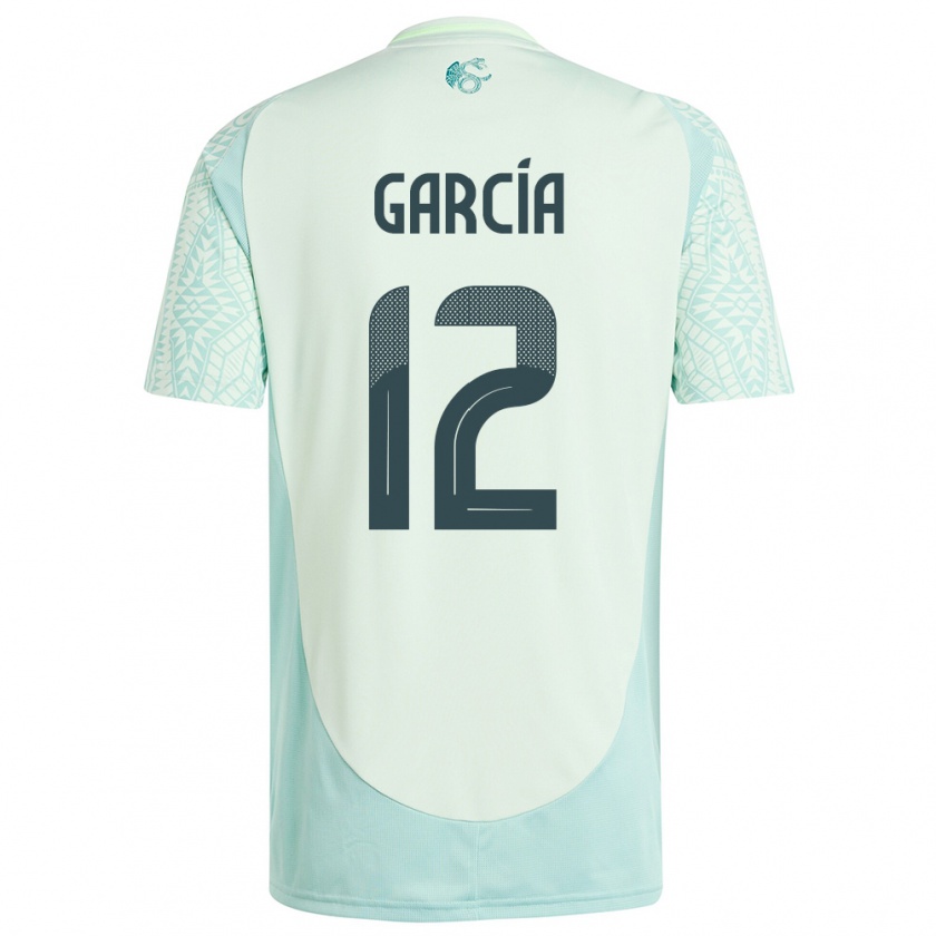 Kandiny Damen Mexiko Eduardo Garcia #12 Leinengrün Auswärtstrikot Trikot 24-26 T-Shirt