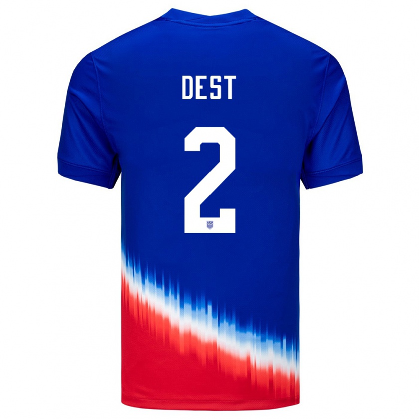 Kandiny Damen Vereinigte Staaten Sergino Dest #2 Blau Auswärtstrikot Trikot 24-26 T-Shirt