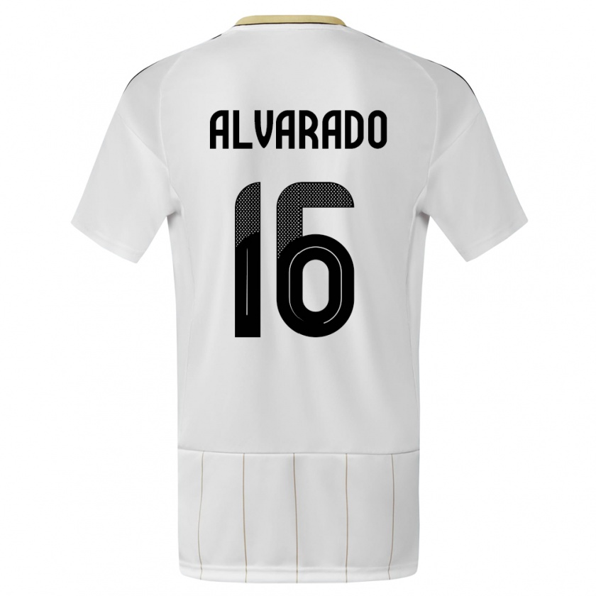 Kandiny Damen Costa Rica Katherine Alvarado #16 Weiß Auswärtstrikot Trikot 24-26 T-Shirt