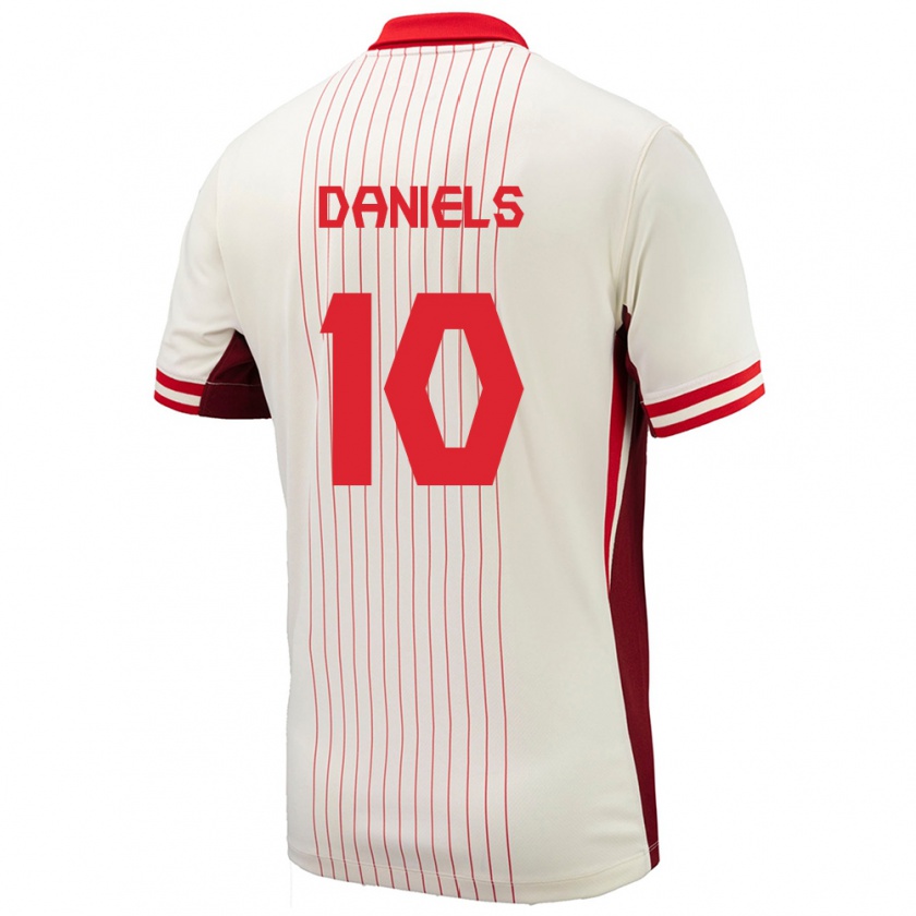 Kandiny Damen Kanada Aidan Daniels #10 Weiß Auswärtstrikot Trikot 24-26 T-Shirt