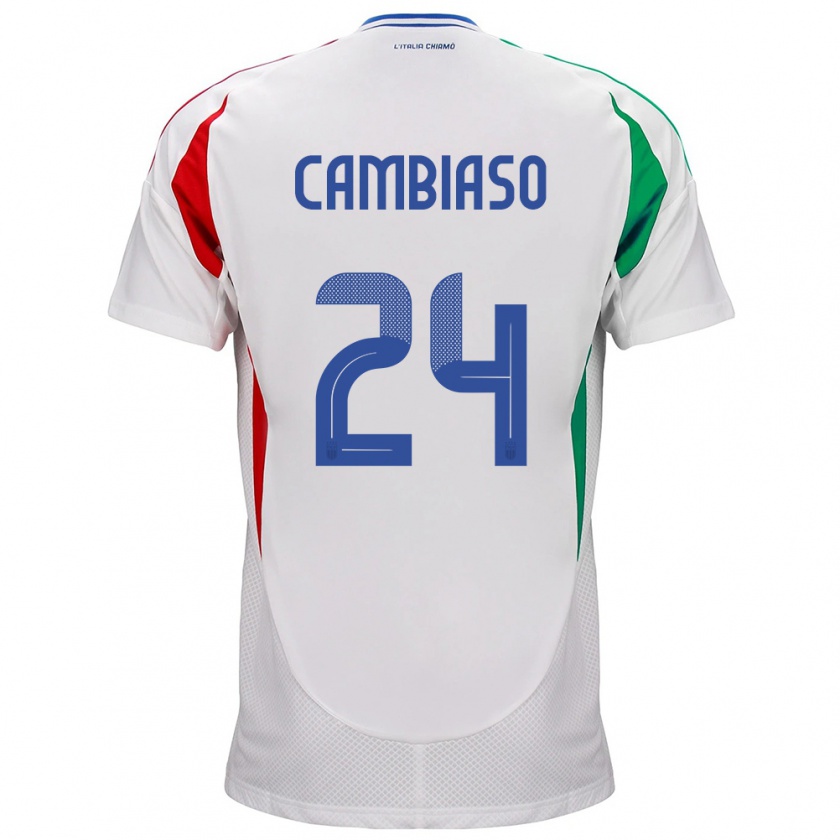 Kandiny Damen Italien Andrea Cambiaso #24 Weiß Auswärtstrikot Trikot 24-26 T-Shirt