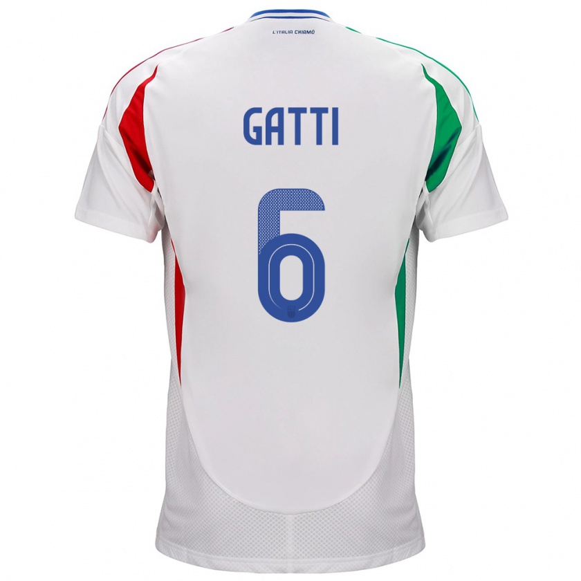 Kandiny Damen Italien Federico Gatti #6 Weiß Auswärtstrikot Trikot 24-26 T-Shirt