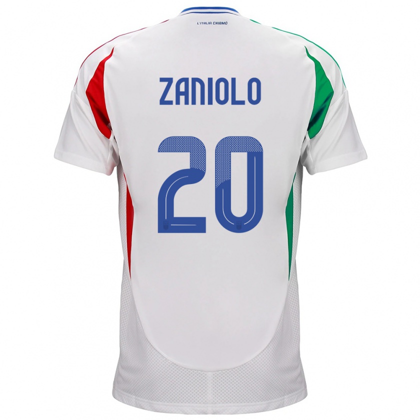 Kandiny Damen Italien Nicolò Zaniolo #20 Weiß Auswärtstrikot Trikot 24-26 T-Shirt