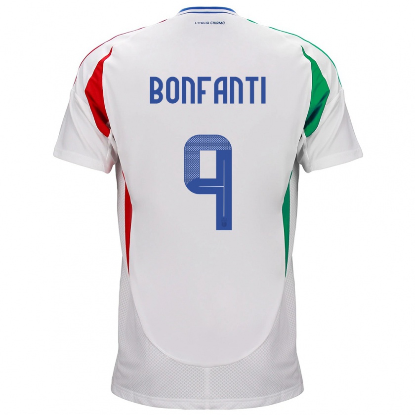 Kandiny Damen Italien Nicholas Bonfanti #9 Weiß Auswärtstrikot Trikot 24-26 T-Shirt