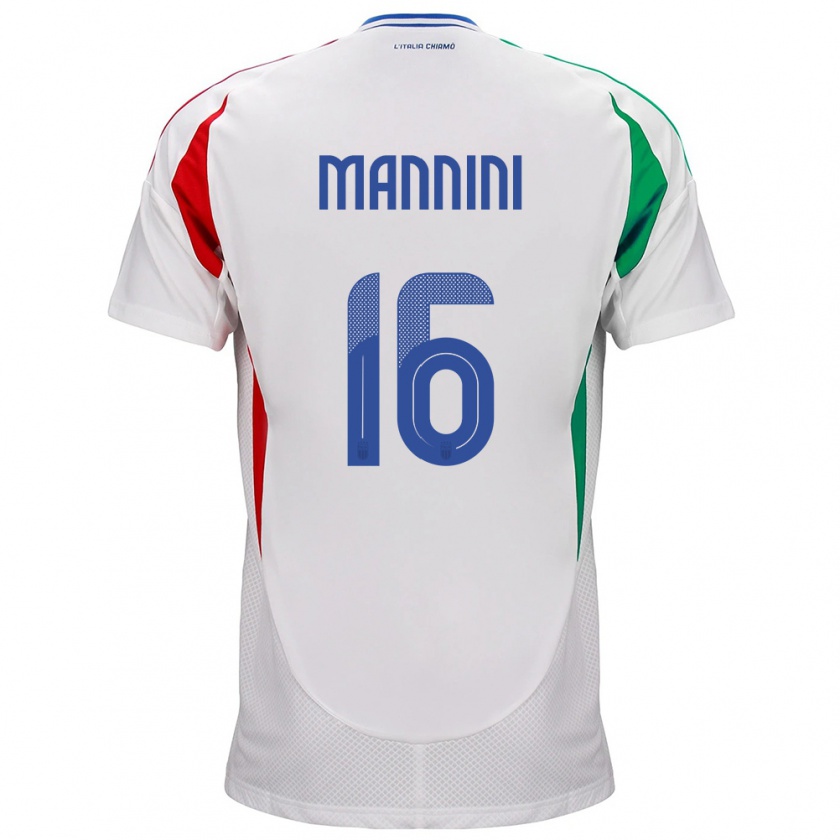 Kandiny Damen Italien Mattia Mannini #16 Weiß Auswärtstrikot Trikot 24-26 T-Shirt