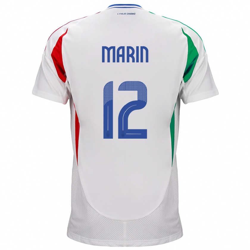 Kandiny Damen Italien Renato Marin #12 Weiß Auswärtstrikot Trikot 24-26 T-Shirt