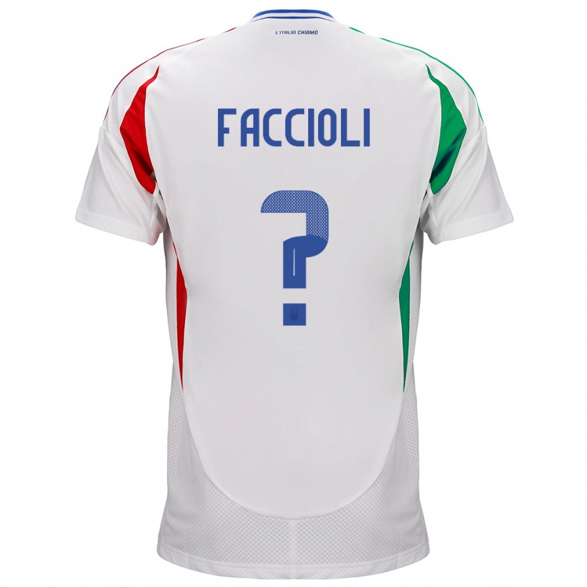 Kandiny Damen Italien Pietro Faccioli #0 Weiß Auswärtstrikot Trikot 24-26 T-Shirt