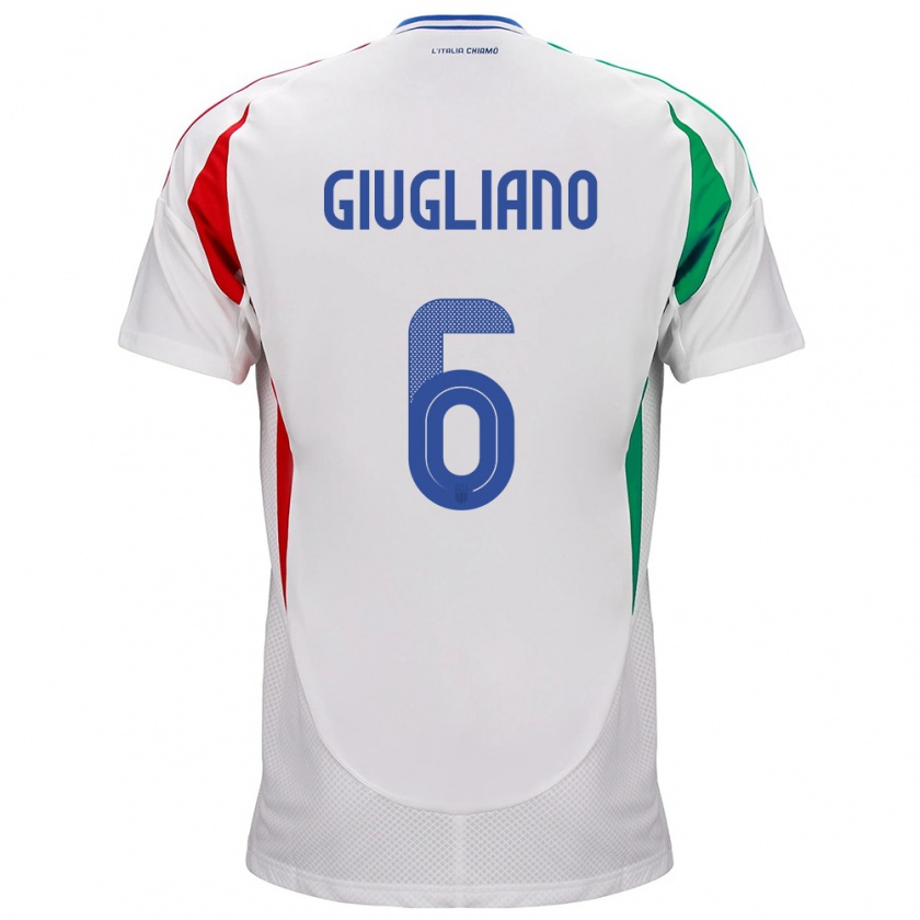 Kandiny Damen Italien Manuela Giugliano #6 Weiß Auswärtstrikot Trikot 24-26 T-Shirt