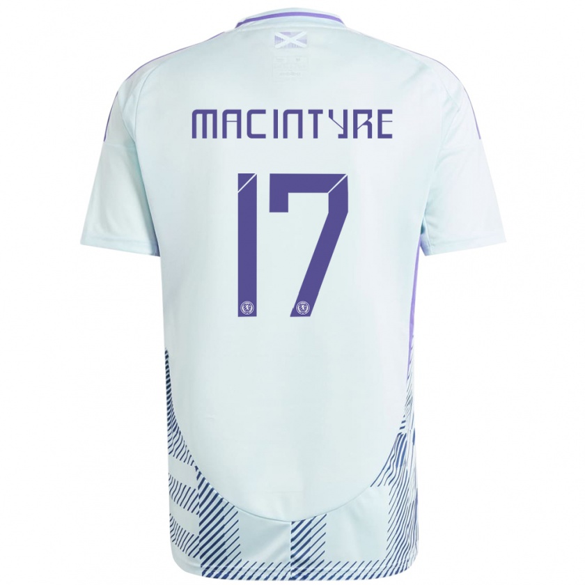 Kandiny Damen Schottland Jacob Macintyre #17 Helles Mintblau Auswärtstrikot Trikot 24-26 T-Shirt