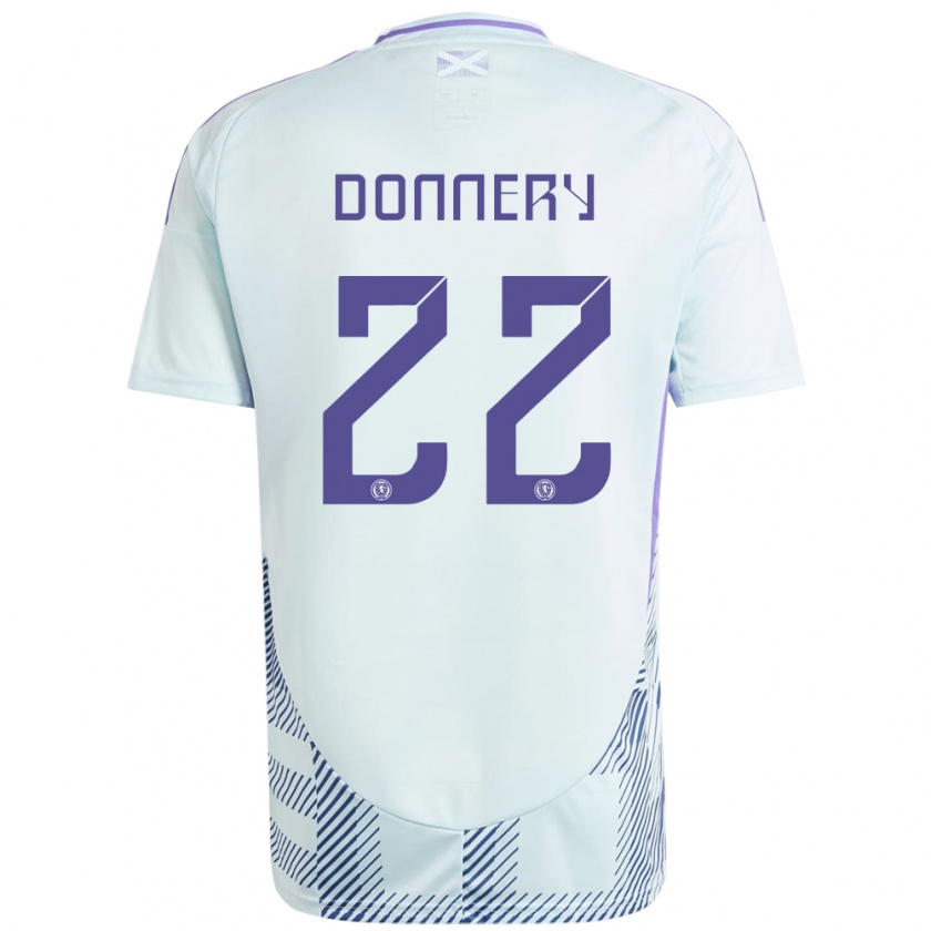 Kandiny Damen Schottland Julian Donnery #22 Helles Mintblau Auswärtstrikot Trikot 24-26 T-Shirt