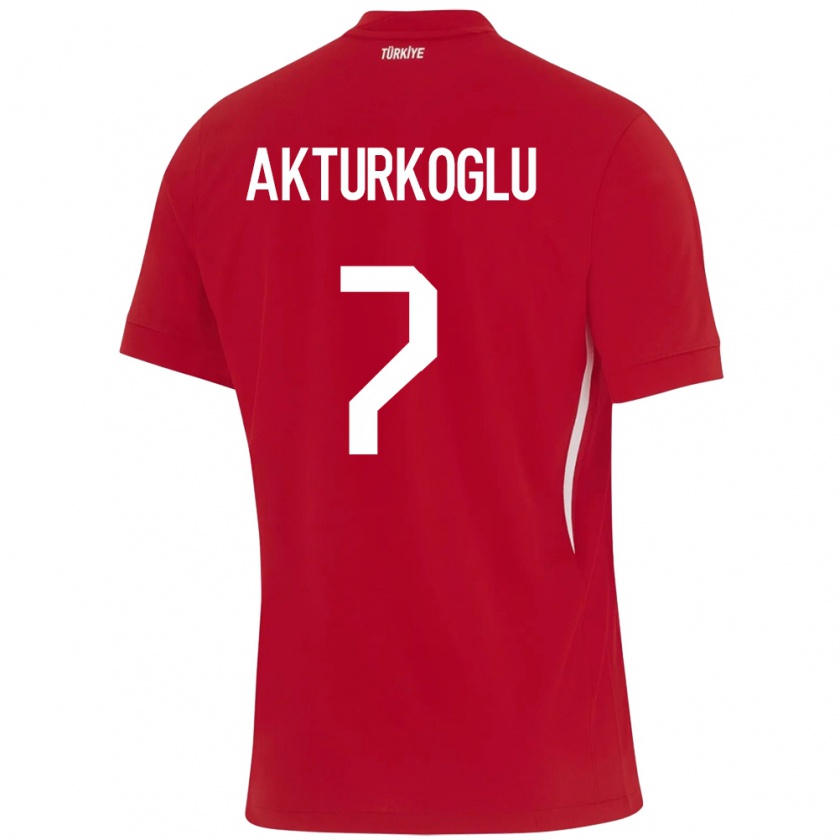 Kandiny Damen Türkei Kerem Aktürkoğlu #7 Rot Auswärtstrikot Trikot 24-26 T-Shirt