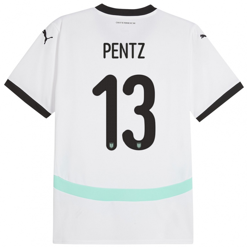 Kandiny Damen Österreich Patrick Pentz #13 Weiß Auswärtstrikot Trikot 24-26 T-Shirt