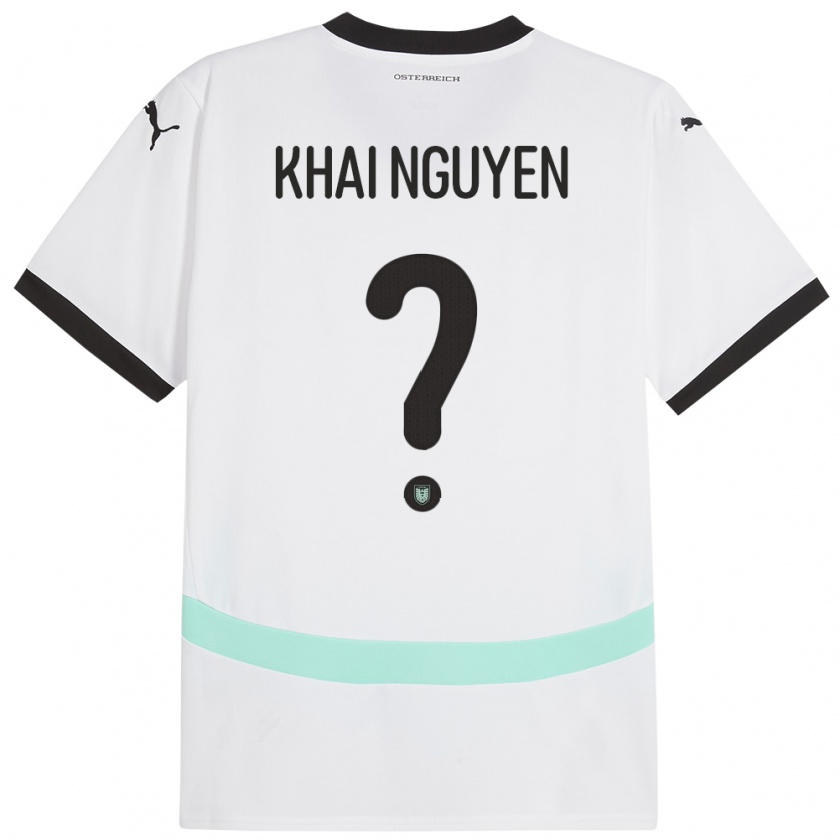 Kandiny Damen Österreich Quoc Khai Nguyen #0 Weiß Auswärtstrikot Trikot 24-26 T-Shirt