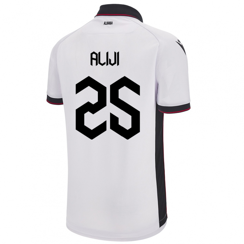 Kandiny Damen Albanien Naser Aliji #25 Weiß Auswärtstrikot Trikot 24-26 T-Shirt