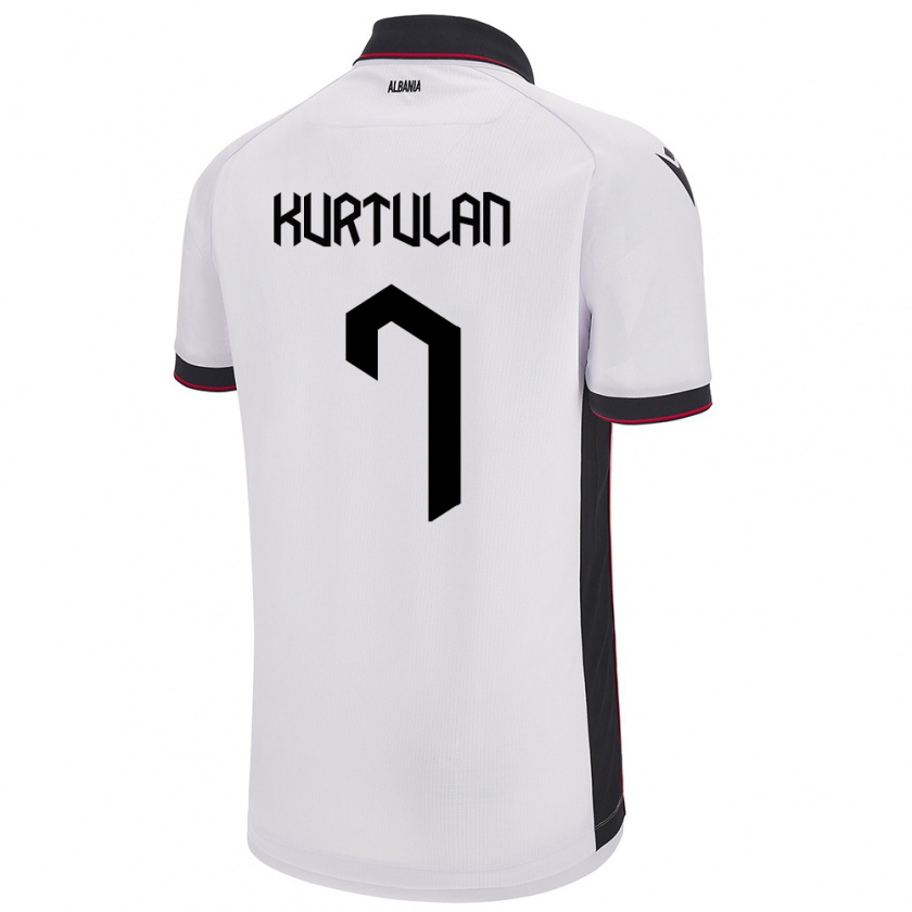 Kandiny Damen Albanien Arda Kurtulan #7 Weiß Auswärtstrikot Trikot 24-26 T-Shirt