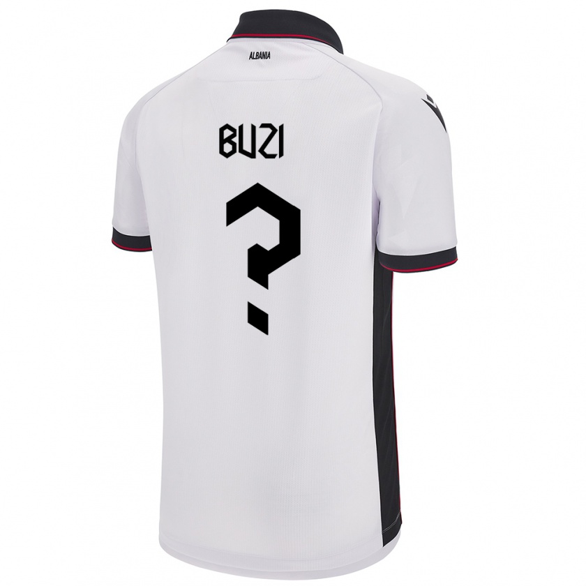 Kandiny Damen Albanien Luis Buzi #0 Weiß Auswärtstrikot Trikot 24-26 T-Shirt