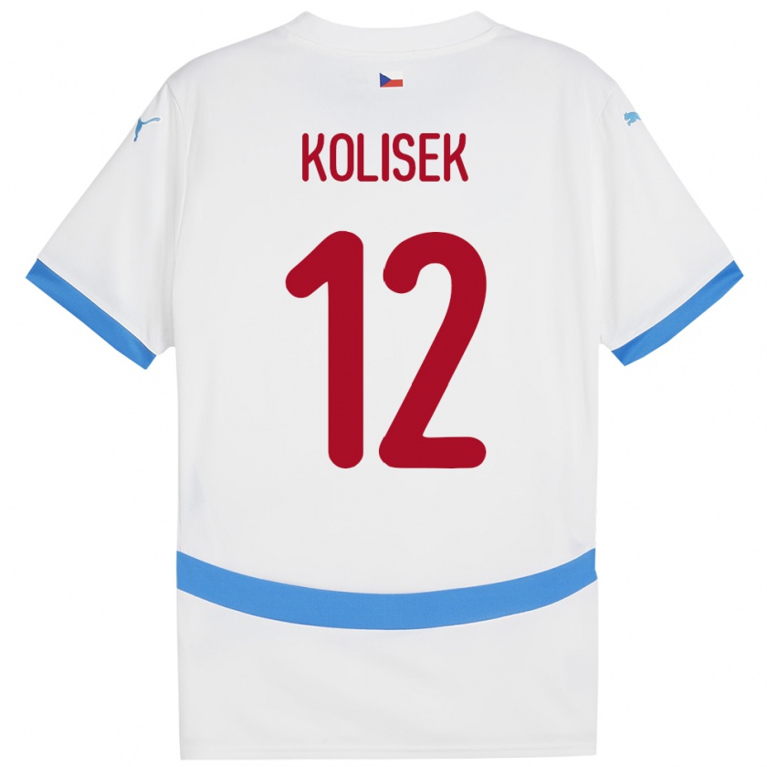 Kandiny Damen Tschechien Jakub Kolisek #12 Weiß Auswärtstrikot Trikot 24-26 T-Shirt