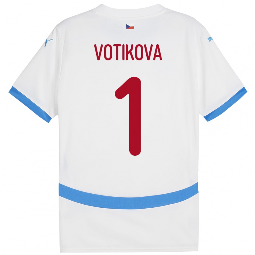 Kandiny Damen Tschechien Barbora Votíková #1 Weiß Auswärtstrikot Trikot 24-26 T-Shirt