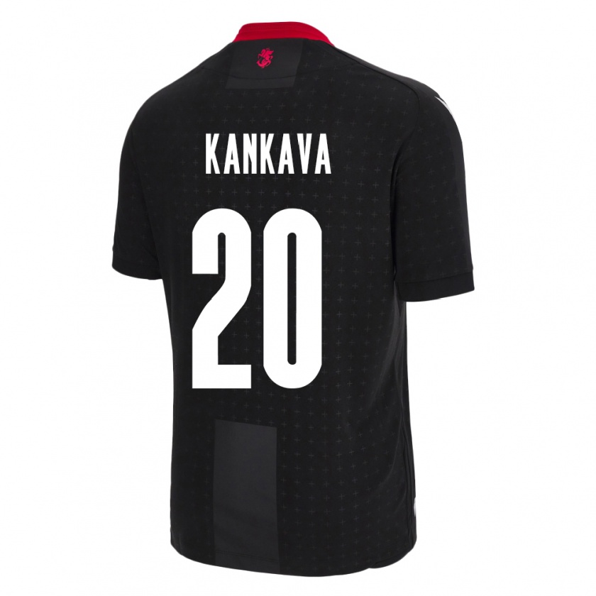 Kandiny Damen Georgien Jaba Kankava #20 Schwarz Auswärtstrikot Trikot 24-26 T-Shirt