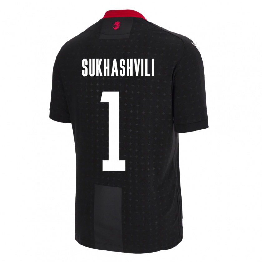 Kandiny Damen Georgien Teona Sukhashvili #1 Schwarz Auswärtstrikot Trikot 24-26 T-Shirt