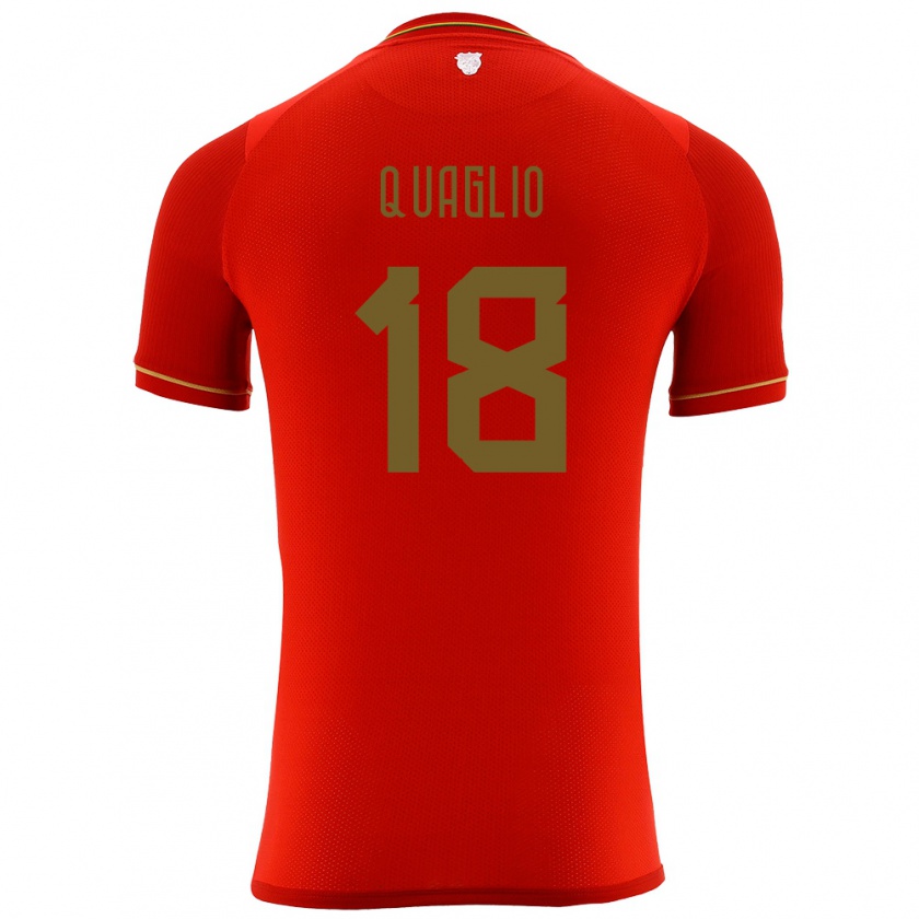 Kandiny Damen Bolivien Fabricio Quaglio #18 Rot Auswärtstrikot Trikot 24-26 T-Shirt