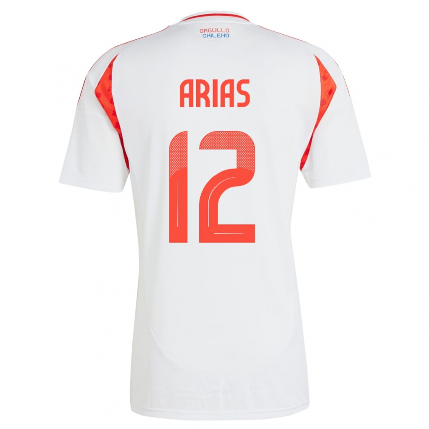 Kandiny Damen Chile Gabriel Arias #12 Weiß Auswärtstrikot Trikot 24-26 T-Shirt