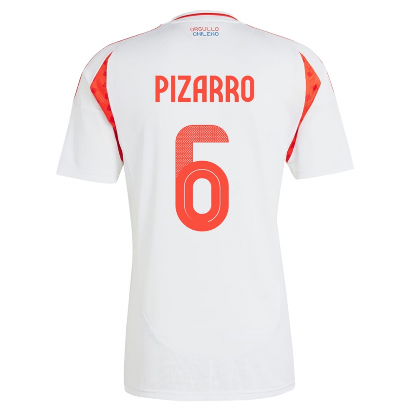 Kandiny Damen Chile Vicente Pizarro #6 Weiß Auswärtstrikot Trikot 24-26 T-Shirt