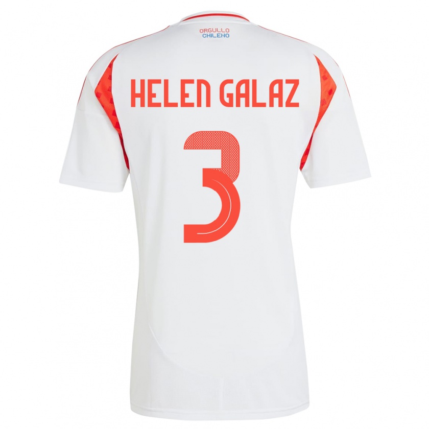 Kandiny Damen Chile Su Helen Galaz #3 Weiß Auswärtstrikot Trikot 24-26 T-Shirt