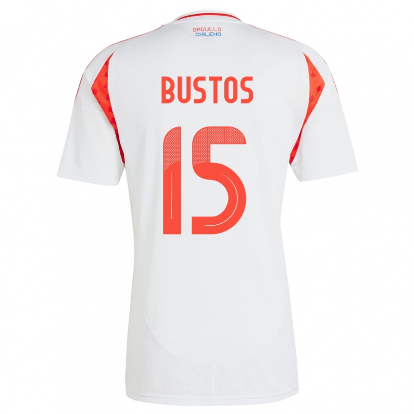 Kandiny Damen Chile Melissa Bustos #15 Weiß Auswärtstrikot Trikot 24-26 T-Shirt