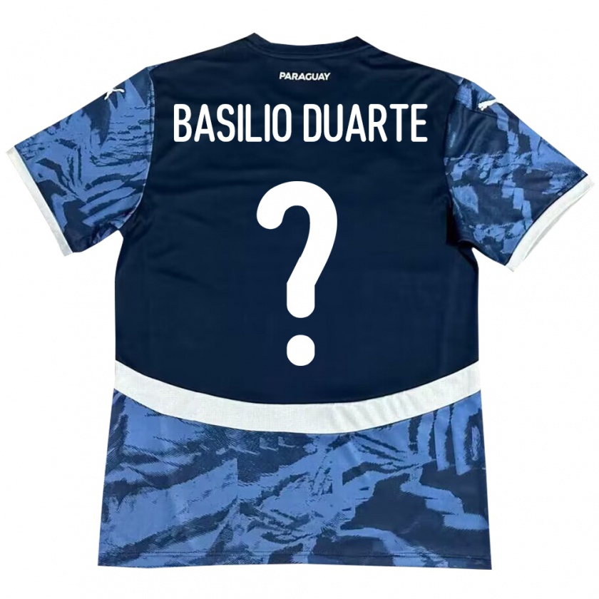 Kandiny Damen Paraguay Basilio Duarte #0 Blau Auswärtstrikot Trikot 24-26 T-Shirt