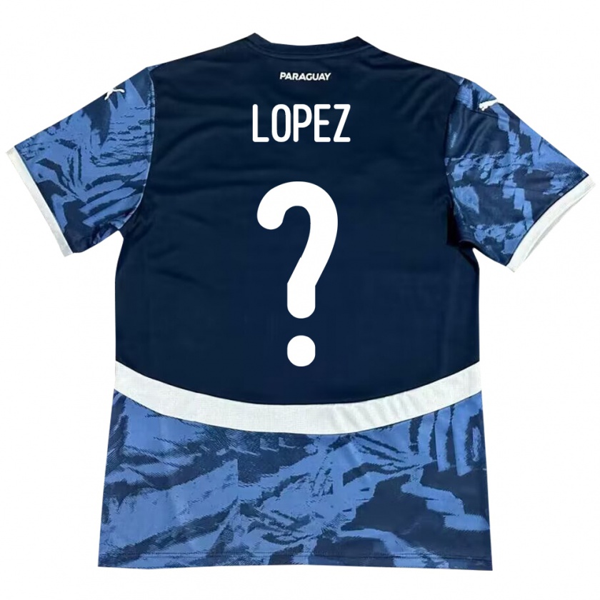 Kandiny Damen Paraguay Rodrigo López #0 Blau Auswärtstrikot Trikot 24-26 T-Shirt