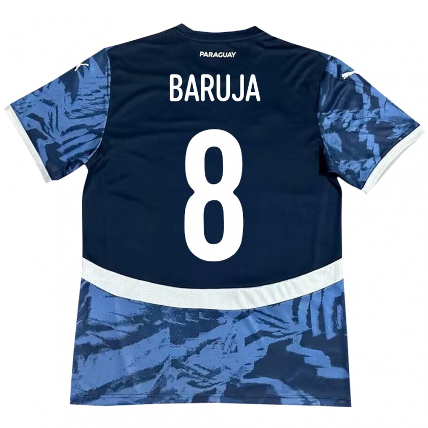 Kandiny Damen Paraguay Fabrizio Baruja #8 Blau Auswärtstrikot Trikot 24-26 T-Shirt