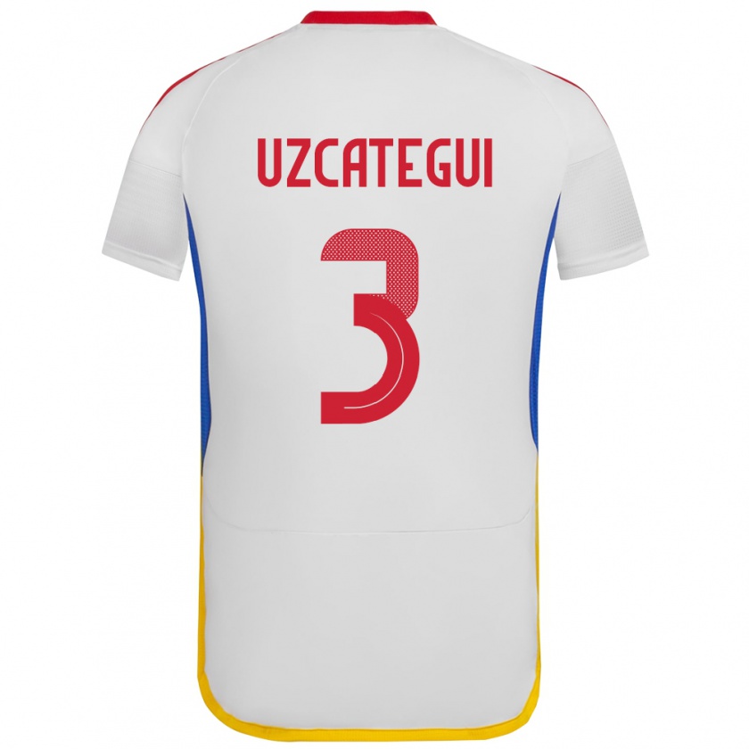 Kandiny Damen Venezuela Rafael Uzcátegui #3 Weiß Auswärtstrikot Trikot 24-26 T-Shirt