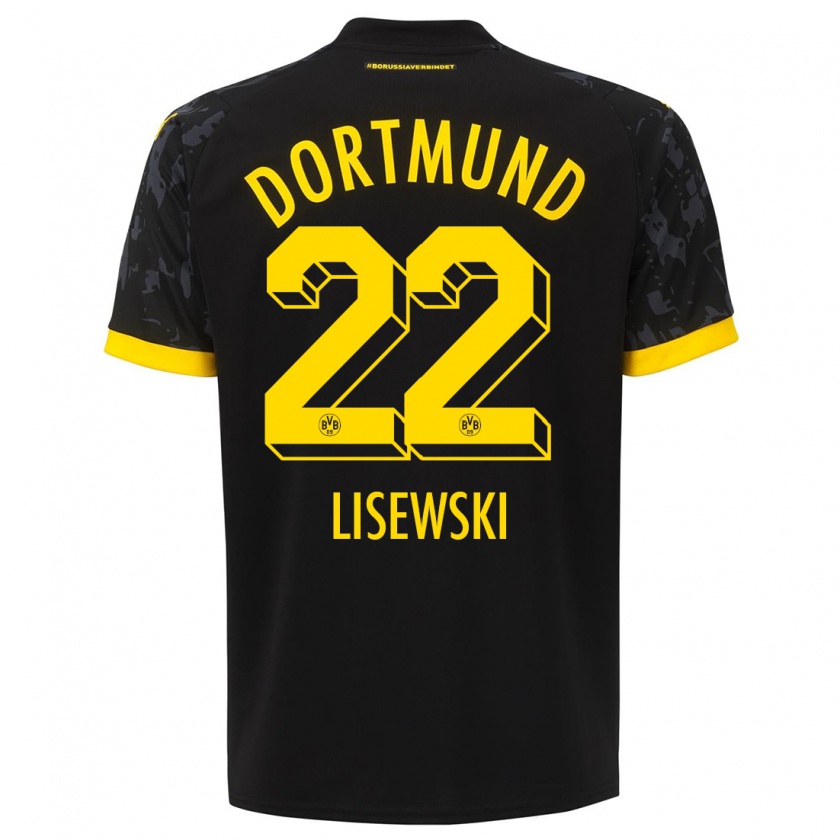 Kandiny Kinder Robin Lisewski #22 Schwarz Auswärtstrikot Trikot 2023/24 T-Shirt