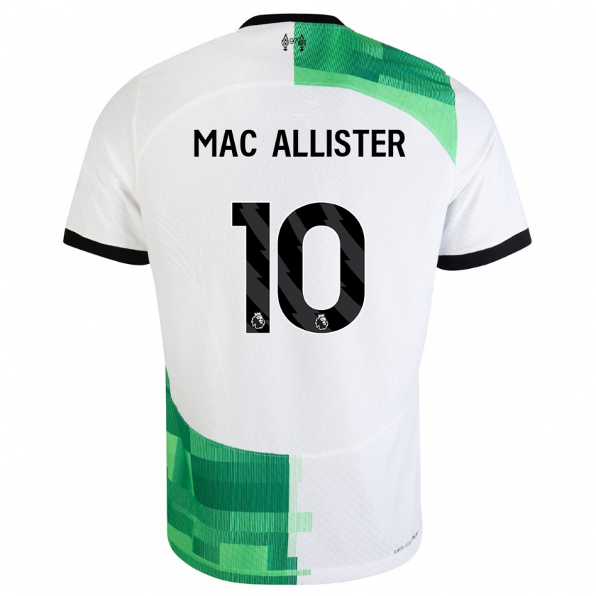 Kandiny Herren Alexis Mac Allister #10 Weiß Grün Auswärtstrikot Trikot 2023/24 T-Shirt